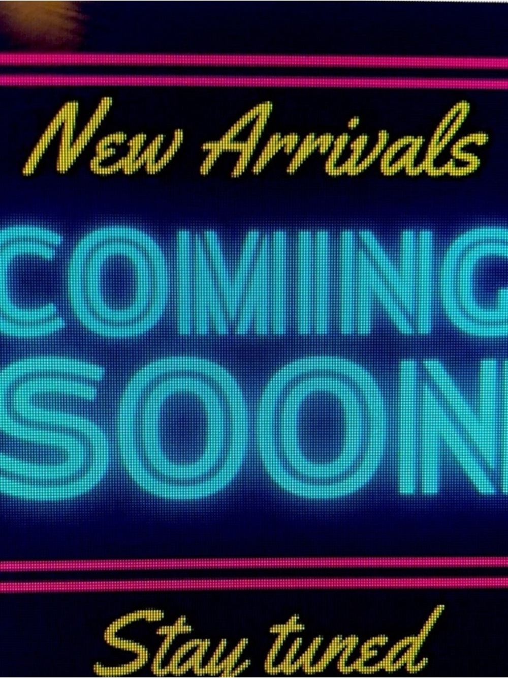 Neon 'Coming Soon' Graphic Print - Teal & Yellow